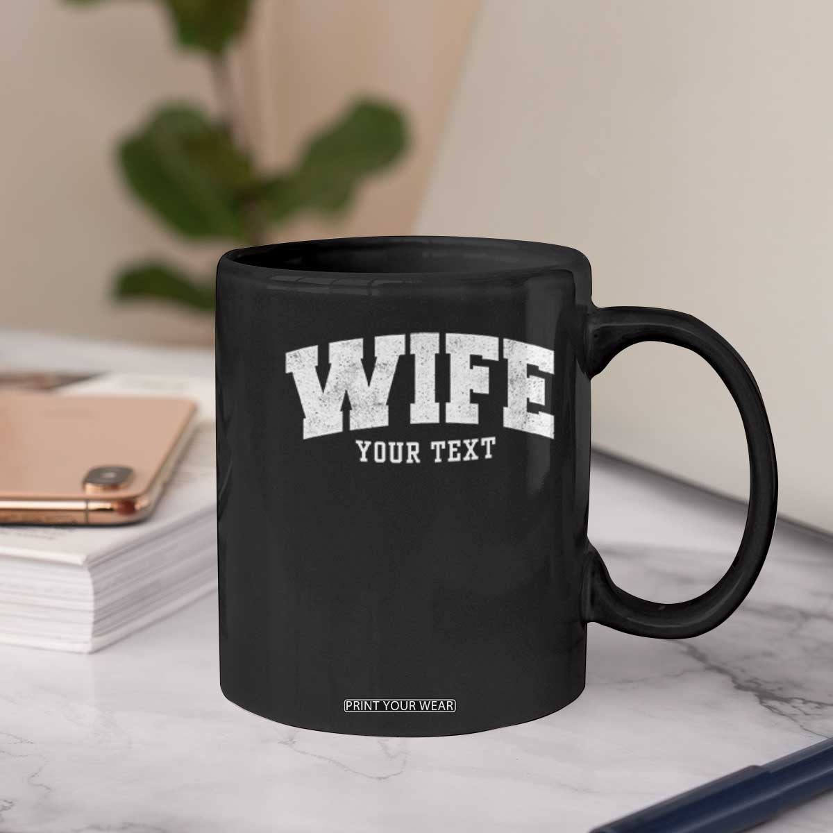 Personalized Wife Coffee Mug Custom Text Name Wifey Marriage Anniversary Couple Gift