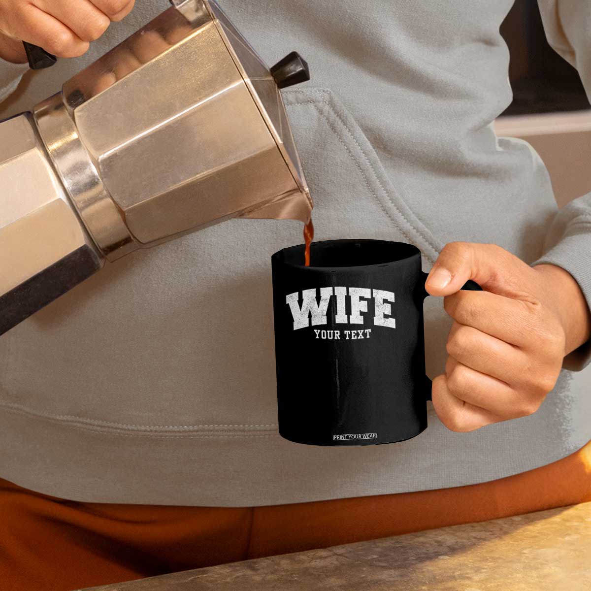 Personalized Wife Coffee Mug Custom Text Name Wifey Marriage Anniversary Couple Gift