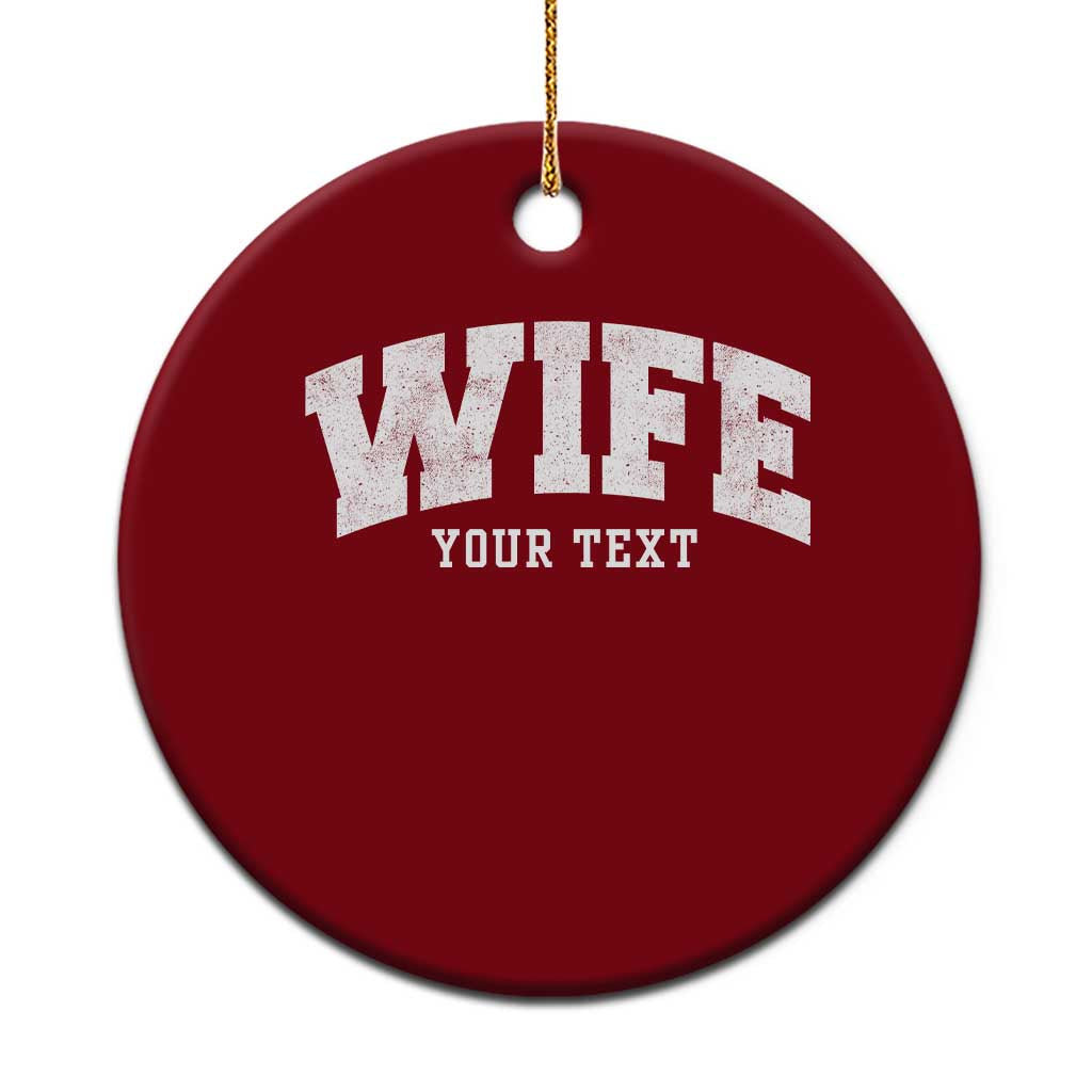 Personalized Wife Ceramic Ornament Custom Text Name Wifey Marriage Anniversary Couple Gift