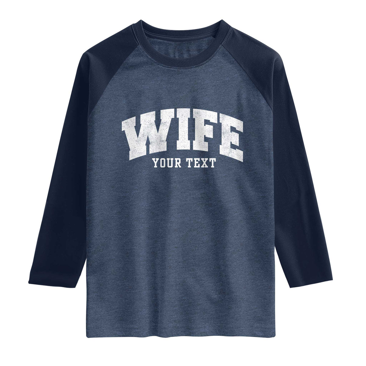 Personalized Wife Raglan Shirt Custom Text Name Wifey Marriage Anniversary Couple Gift