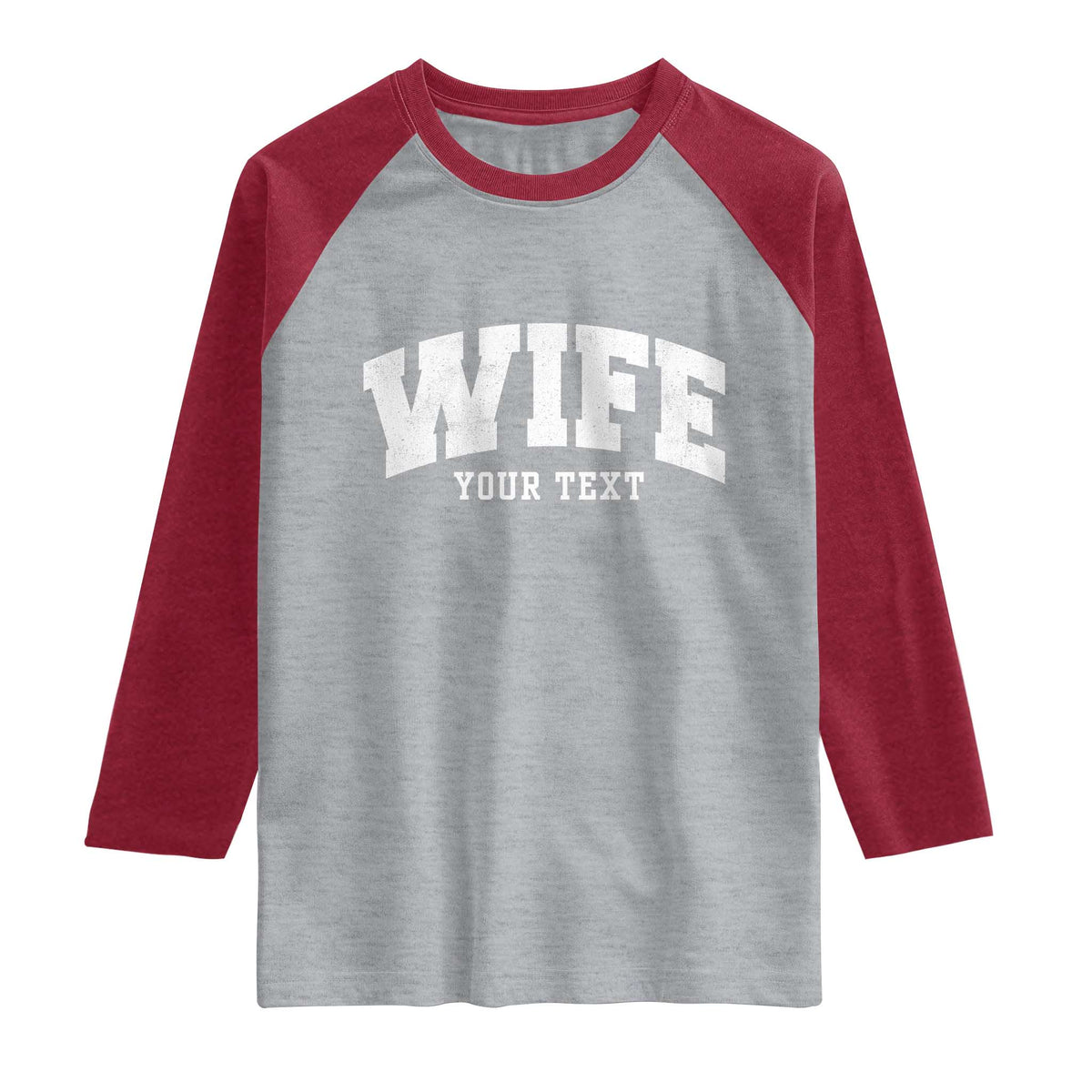 Personalized Wife Raglan Shirt Custom Text Name Wifey Marriage Anniversary Couple Gift