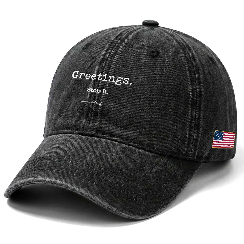 Greeting Stop It Paul Funny Christian Bible Faith Washed Cotton Baseball Cap
