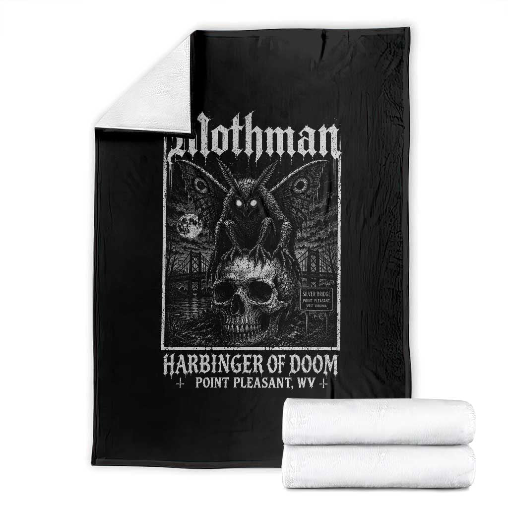 Mothman Harbinger of Doom Point Pleasant WV Throw Blanket Gothic Horror Cryptid Creature TS11 Black Print Your Wear