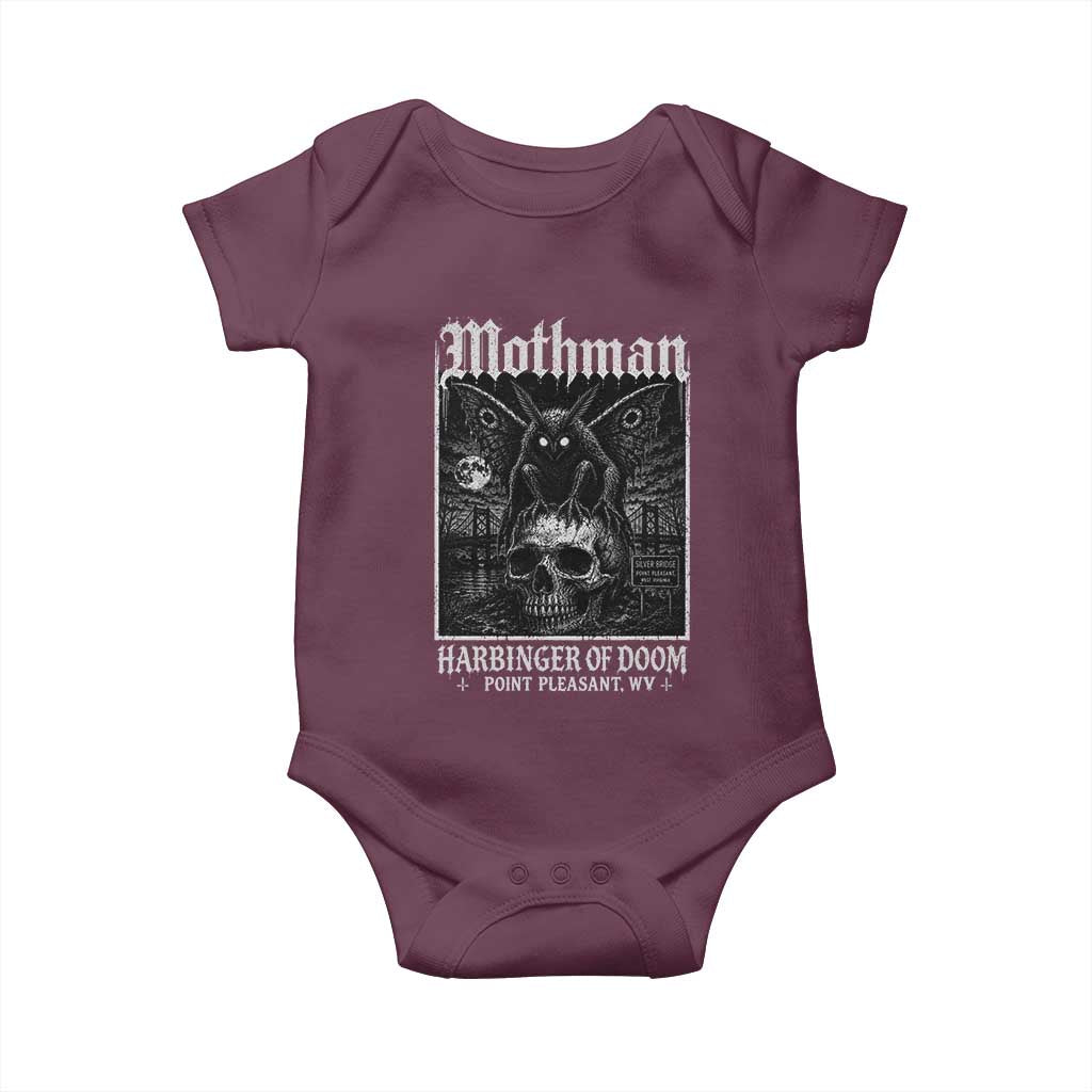 Mothman Harbinger of Doom Point Pleasant WV Baby Onesie Gothic Horror Cryptid Creature TS11 Maroon Print Your Wear