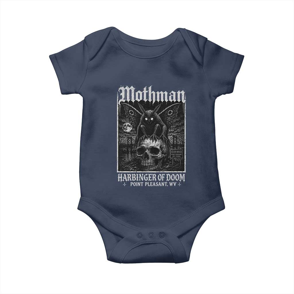 Mothman Harbinger of Doom Point Pleasant WV Baby Onesie Gothic Horror Cryptid Creature TS11 Navy Print Your Wear