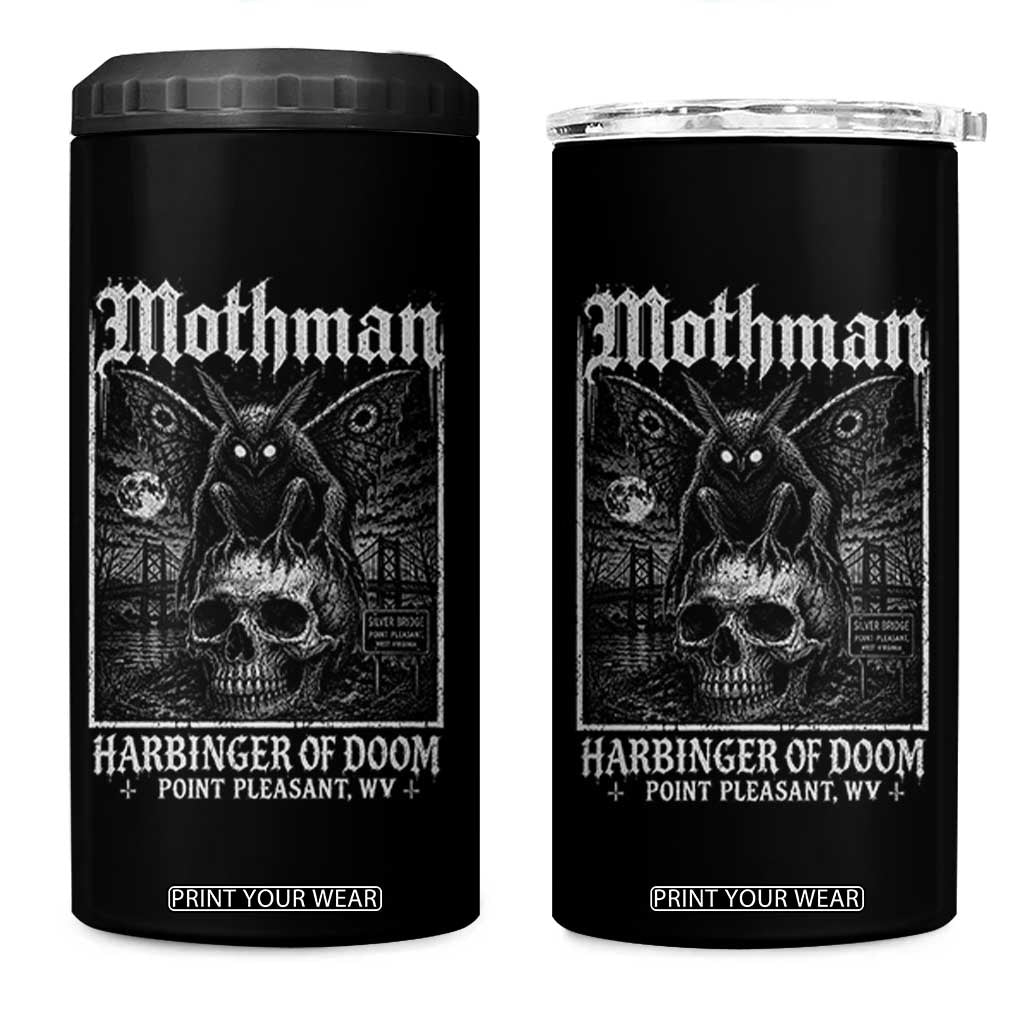 Mothman Harbinger of Doom Point Pleasant WV 4 in 1 Can Cooler Tumbler Gothic Horror Cryptid Creature TS11 One Size: 16 oz Black Print Your Wear