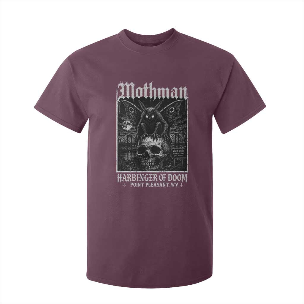 Mothman Harbinger of Doom Point Pleasant WV T Shirt For Kid Gothic Horror Cryptid Creature TS11 Maroon Print Your Wear