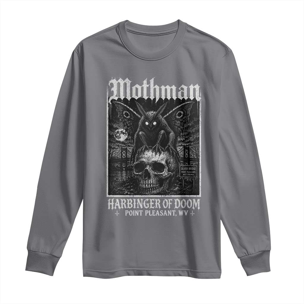 Mothman Harbinger of Doom Point Pleasant WV Long Sleeve Shirt Gothic Horror Cryptid Creature TS11 Charcoal Print Your Wear