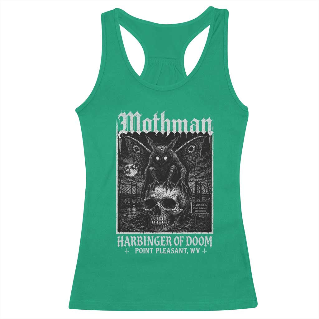Mothman Harbinger of Doom Point Pleasant WV Racerback Tank Top Gothic Horror Cryptid Creature TS11 Irish Green Print Your Wear
