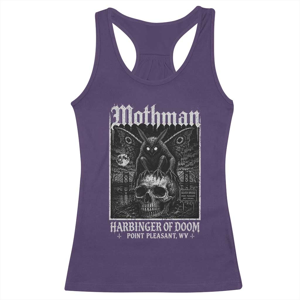 Mothman Harbinger of Doom Point Pleasant WV Racerback Tank Top Gothic Horror Cryptid Creature TS11 Purple Print Your Wear