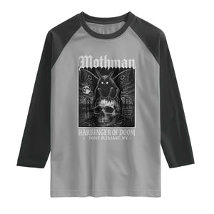 Mothman Harbinger of Doom Point Pleasant WV Raglan Shirt Gothic Horror Cryptid Creature TS11 Sport Gray Black Print Your Wear