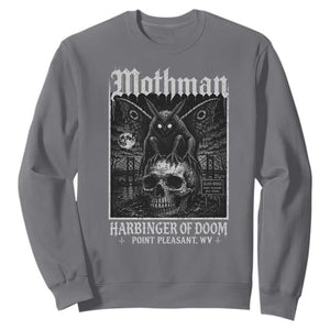 Mothman Harbinger of Doom Point Pleasant WV Sweatshirt Gothic Horror Cryptid Creature TS11 Charcoal Print Your Wear