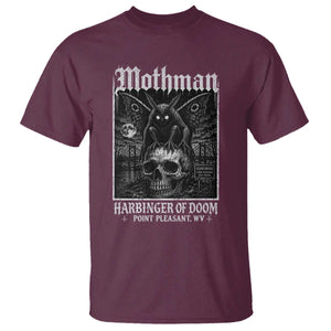 Mothman Harbinger of Doom Point Pleasant WV T Shirt Gothic Horror Cryptid Creature TS11 Maroon Print Your Wear