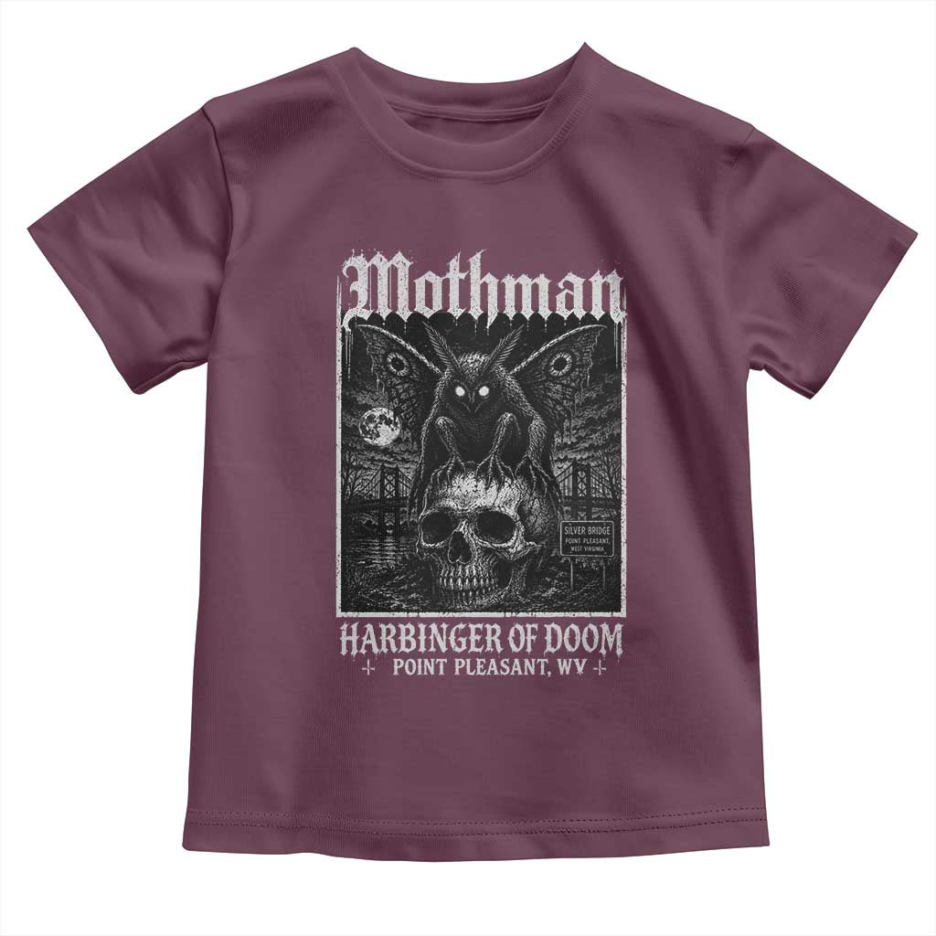 Mothman Harbinger of Doom Point Pleasant WV Toddler T Shirt Gothic Horror Cryptid Creature TS11 Maroon Print Your Wear