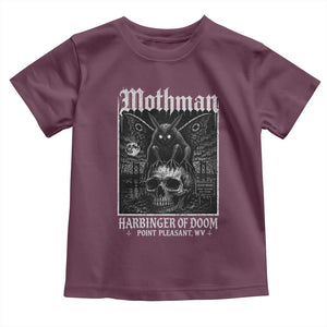 Mothman Harbinger of Doom Point Pleasant WV Toddler T Shirt Gothic Horror Cryptid Creature TS11 Maroon Print Your Wear