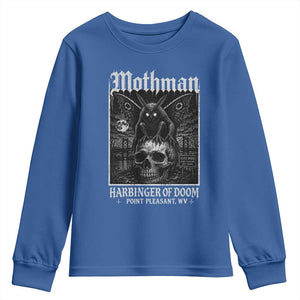 Mothman Harbinger of Doom Point Pleasant WV Youth Sweatshirt Gothic Horror Cryptid Creature TS11 Royal Blue Print Your Wear