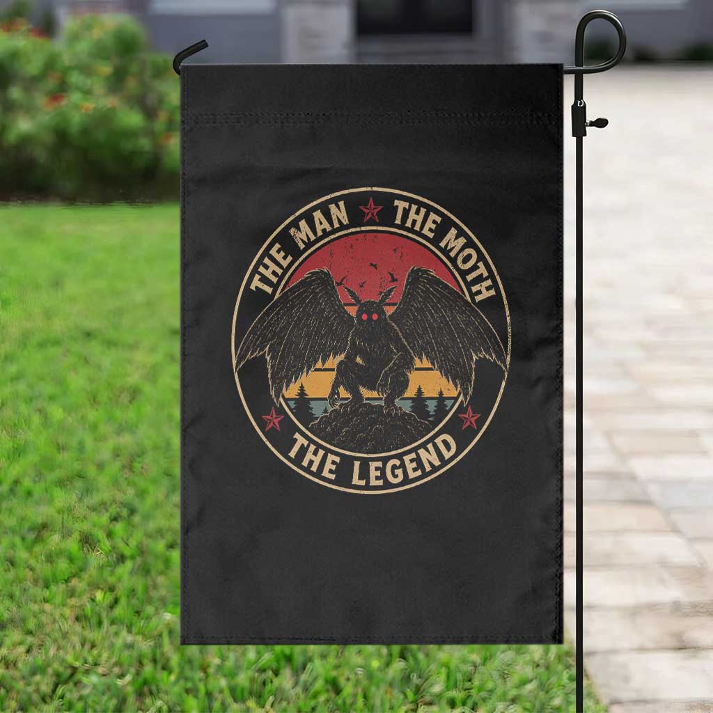 Funny Mothman The Man The Moth The Legend Garden Flag Retro Folklore Creepy Cryptid