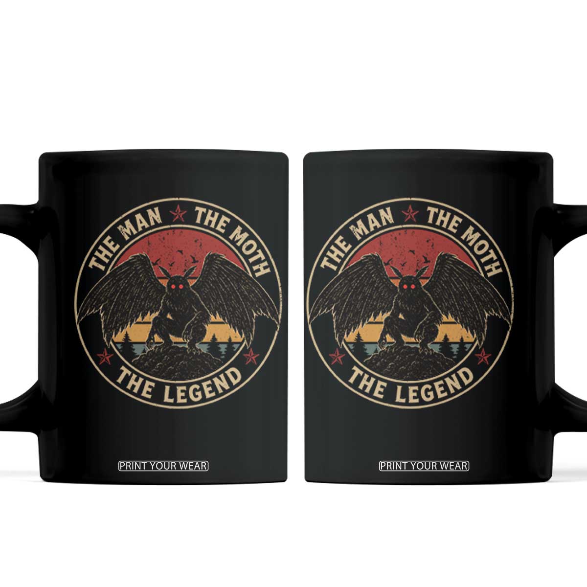 Funny Mothman The Man The Moth The Legend Coffee Mug Retro Folklore Creepy Cryptid