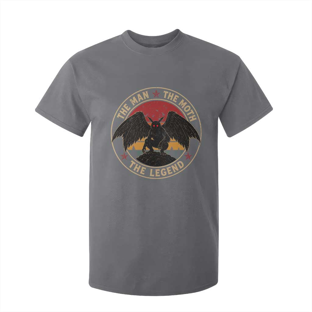 Funny Mothman The Man The Moth The Legend T Shirt For Kid Retro Folklore Creepy Cryptid TS11 Charcoal Print Your Wear