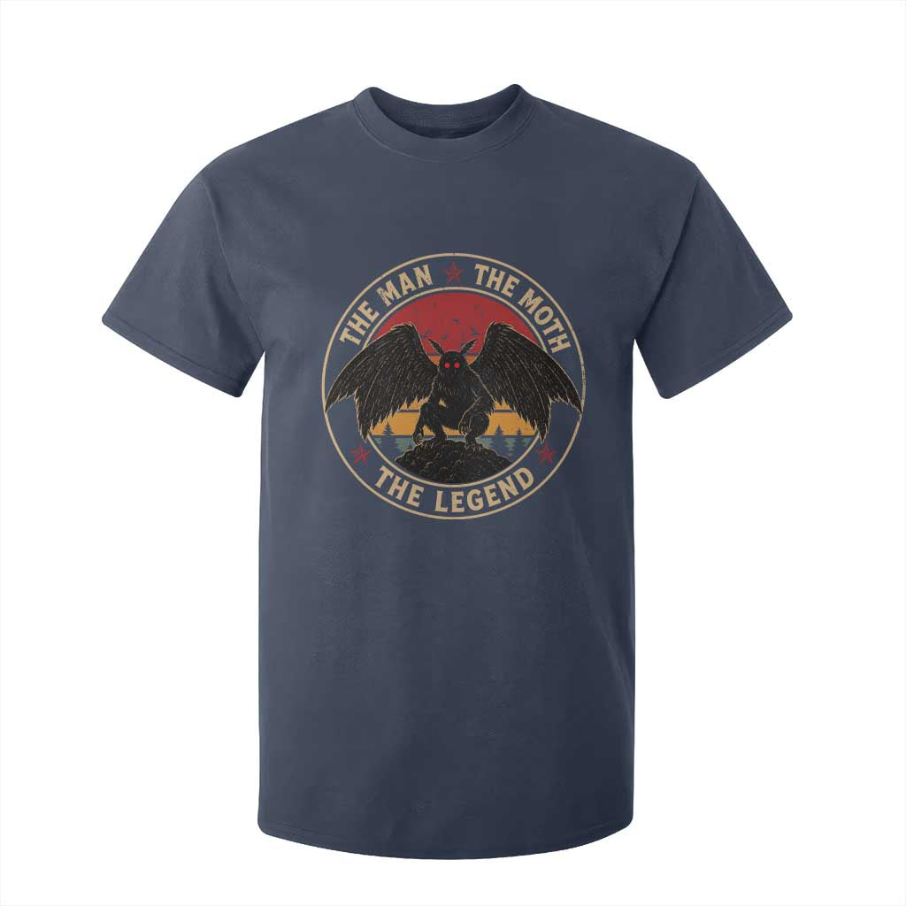 Funny Mothman The Man The Moth The Legend T Shirt For Kid Retro Folklore Creepy Cryptid TS11 Navy Print Your Wear