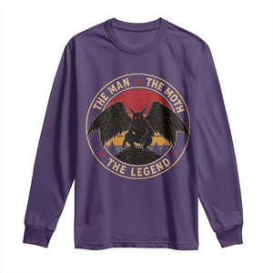 Funny Mothman The Man The Moth The Legend Long Sleeve Shirt Retro Folklore Creepy Cryptid TS11 Purple Print Your Wear