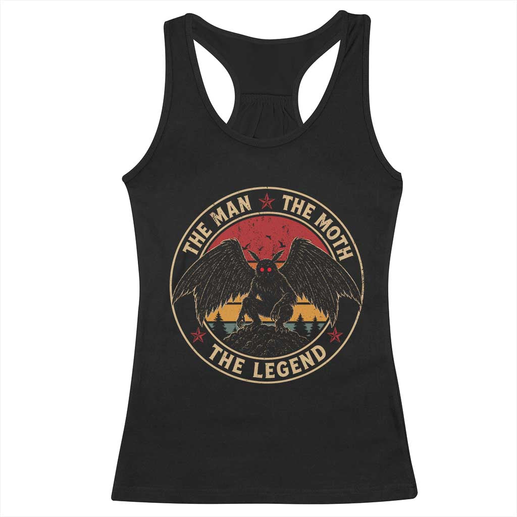 Funny Mothman The Man The Moth The Legend Racerback Tank Top Retro Folklore Creepy Cryptid TS11 Black Print Your Wear