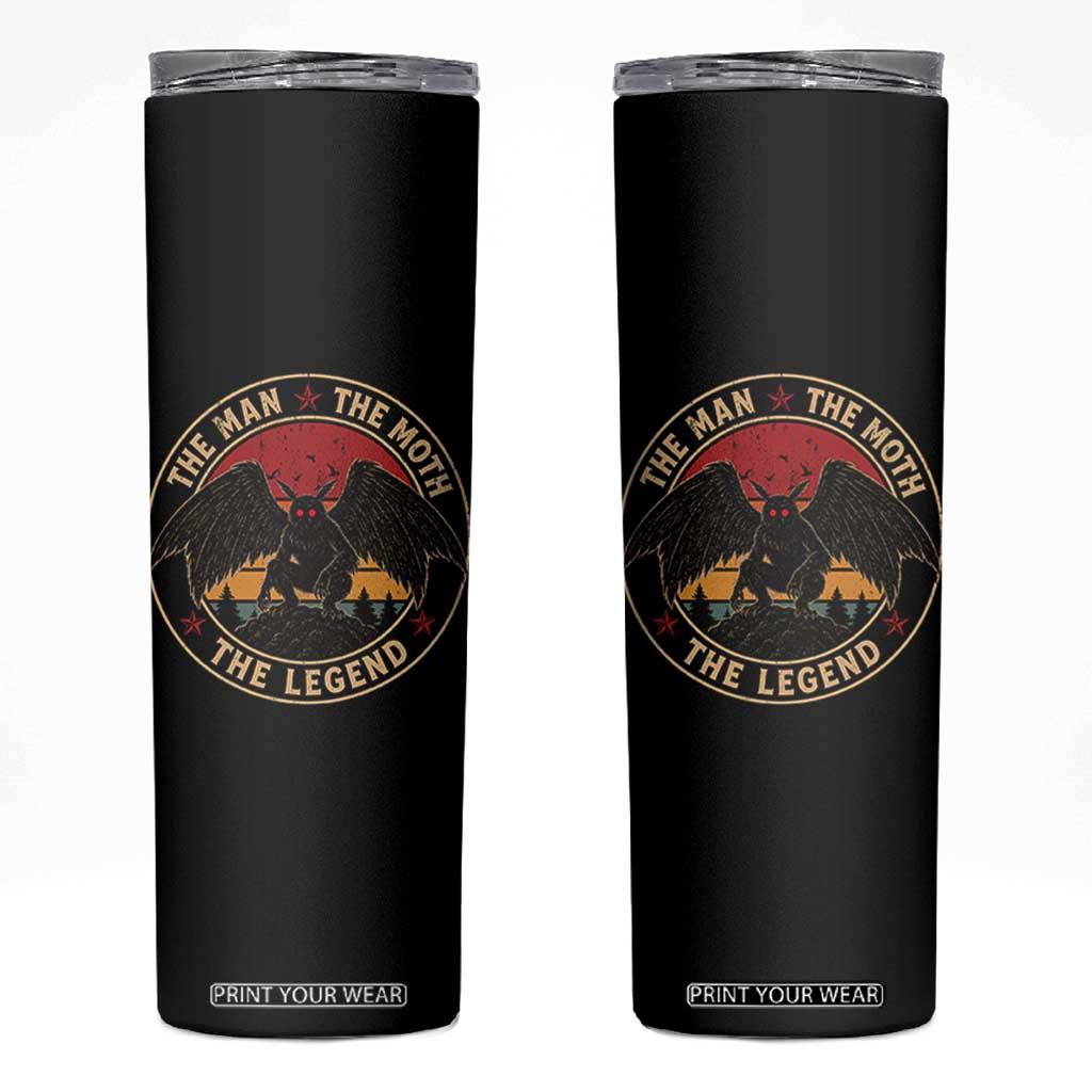 Funny Mothman The Man The Moth The Legend Skinny Tumbler Retro Folklore Creepy Cryptid TS11 Black Print Your Wear