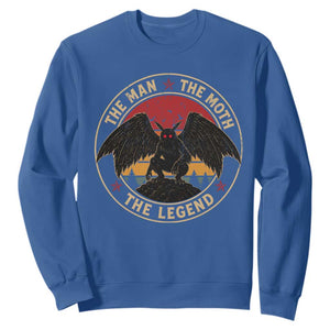 Funny Mothman The Man The Moth The Legend Sweatshirt Retro Folklore Creepy Cryptid TS11 Royal Blue Print Your Wear