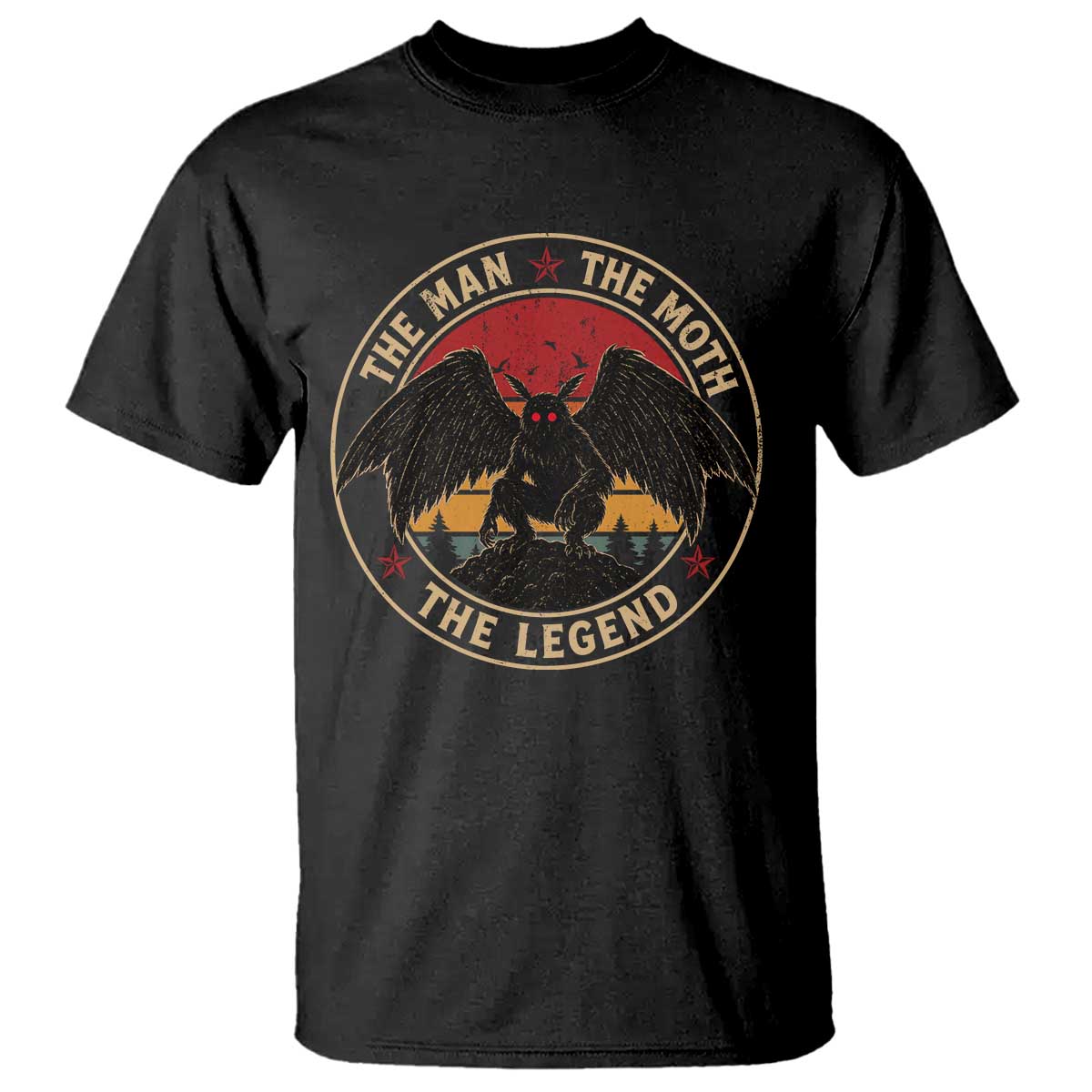 Funny Mothman The Man The Moth The Legend T Shirt Retro Folklore Creepy Cryptid TS11 Black Print Your Wear