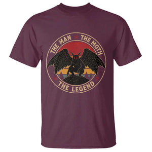 Funny Mothman The Man The Moth The Legend T Shirt Retro Folklore Creepy Cryptid TS11 Maroon Print Your Wear