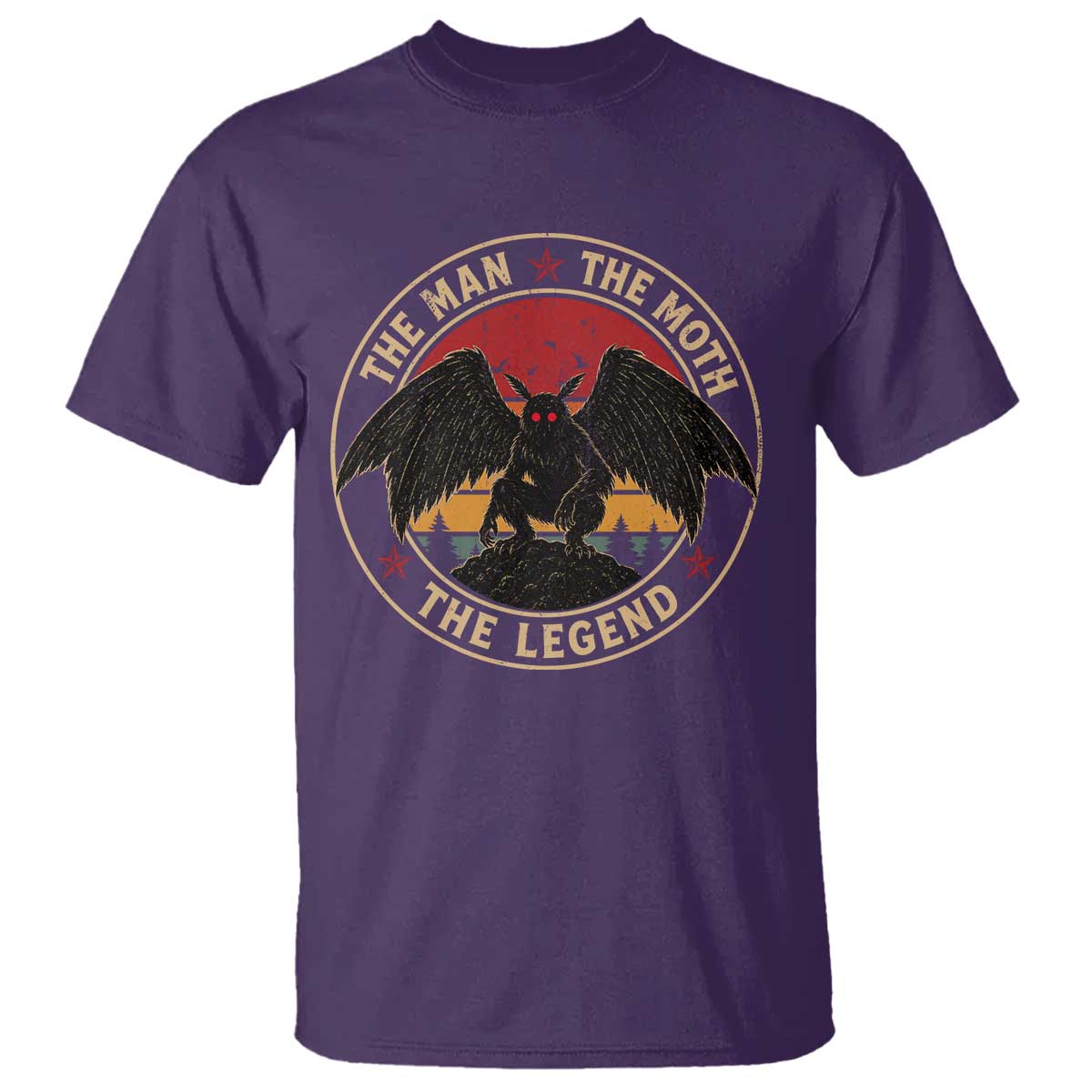 Funny Mothman The Man The Moth The Legend T Shirt Retro Folklore Creepy Cryptid TS11 Purple Print Your Wear