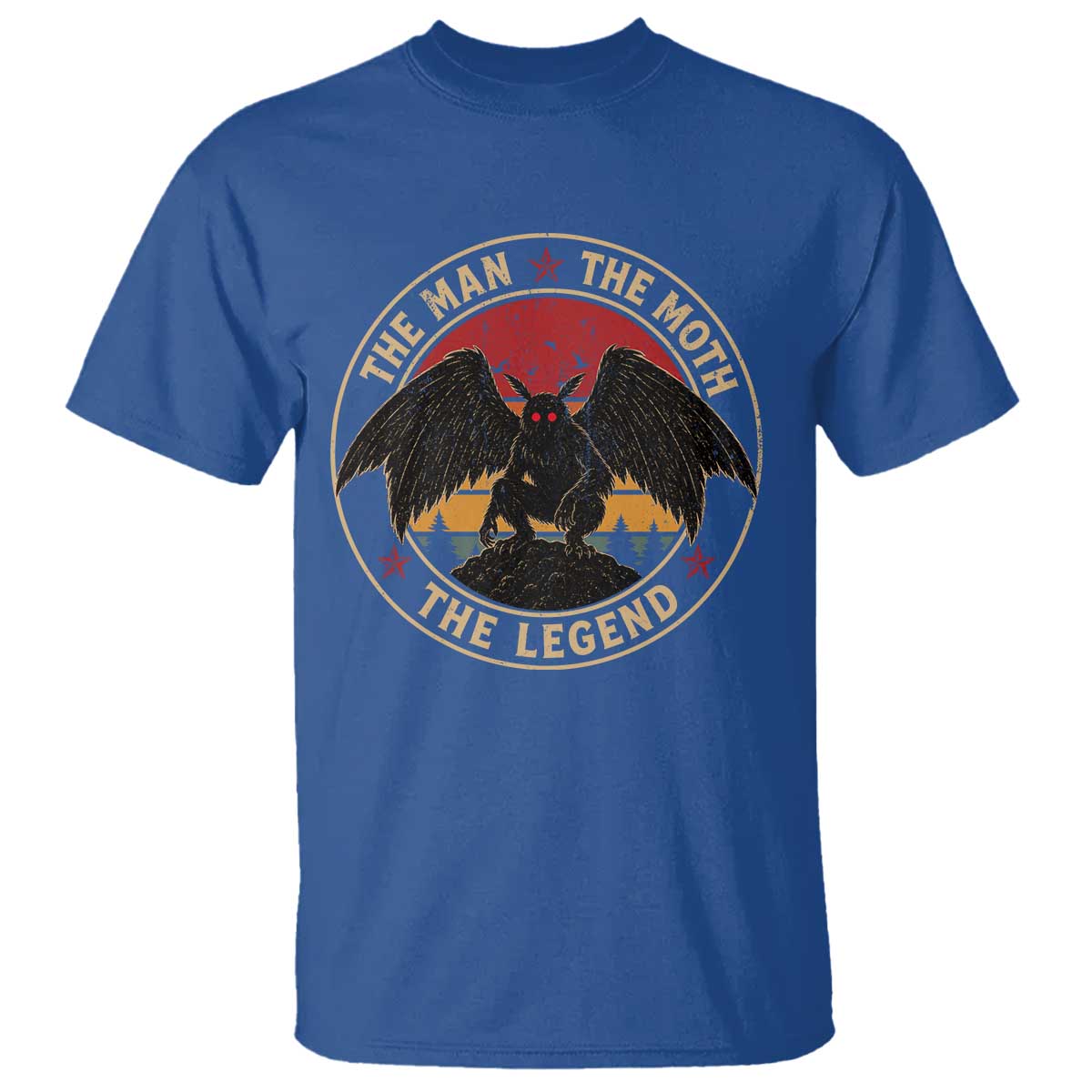 Funny Mothman The Man The Moth The Legend T Shirt Retro Folklore Creepy Cryptid TS11 Royal Blue Print Your Wear