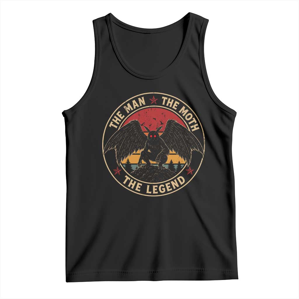 Funny Mothman The Man The Moth The Legend Tank Top Retro Folklore Creepy Cryptid TS11 Black Print Your Wear
