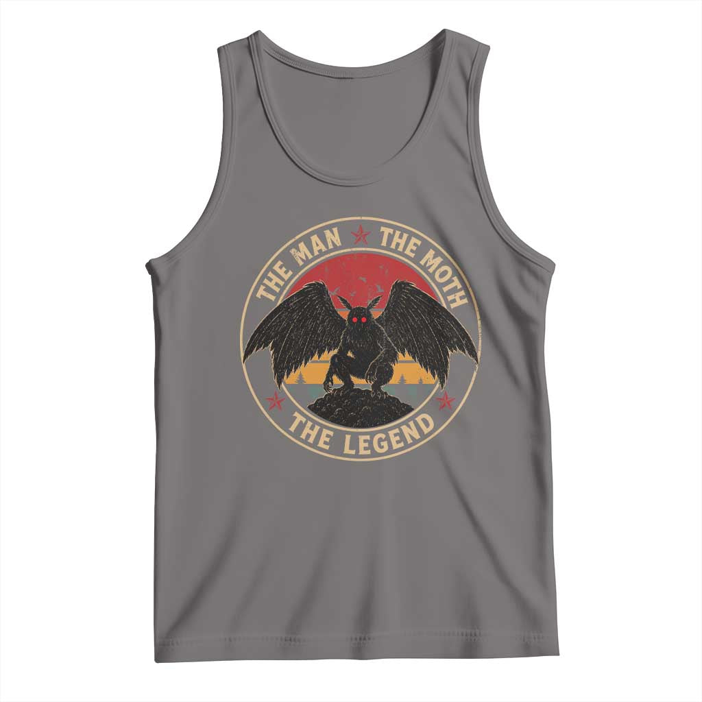 Funny Mothman The Man The Moth The Legend Tank Top Retro Folklore Creepy Cryptid TS11 Deep Heather Print Your Wear