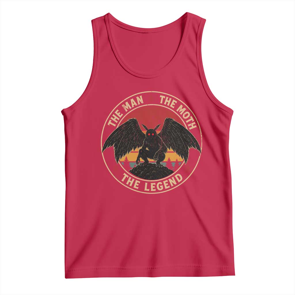 Funny Mothman The Man The Moth The Legend Tank Top Retro Folklore Creepy Cryptid TS11 Red Print Your Wear