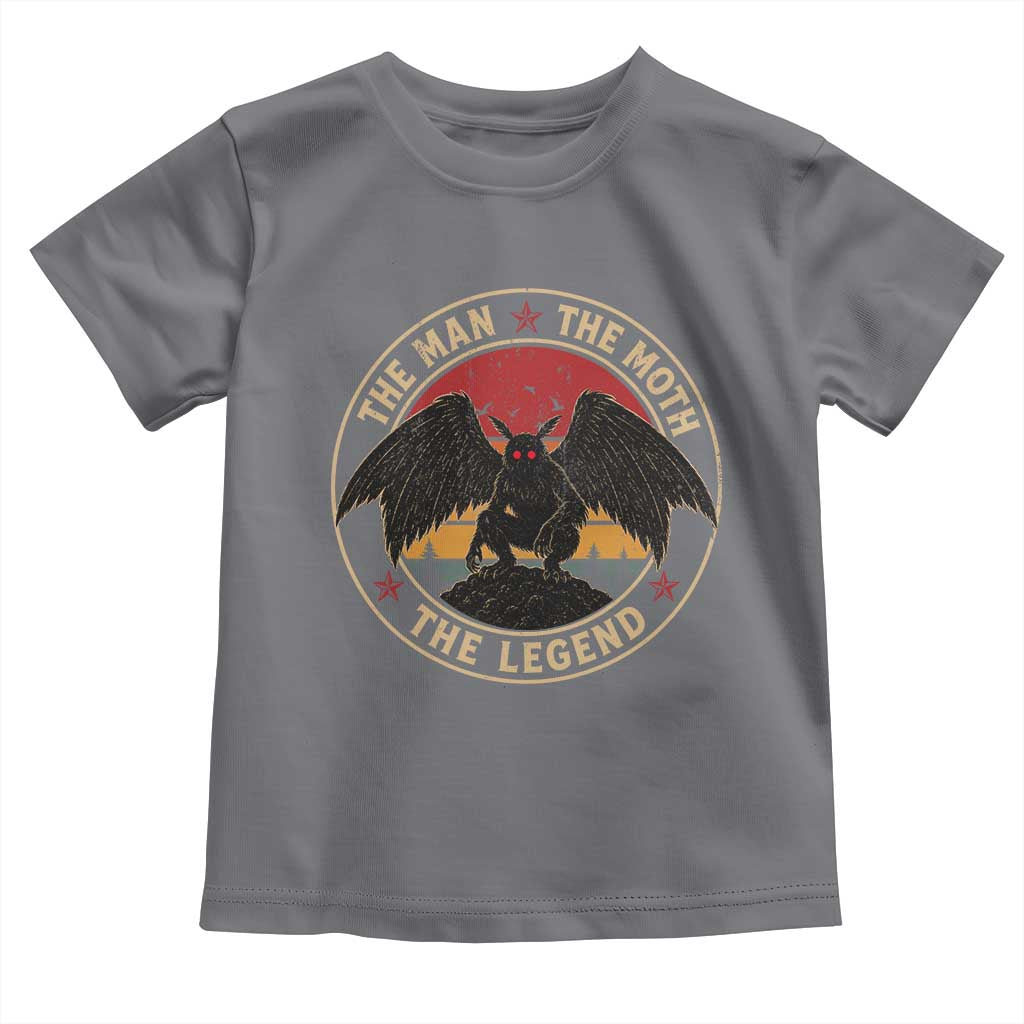 Funny Mothman The Man The Moth The Legend Toddler T Shirt Retro Folklore Creepy Cryptid TS11 Charcoal Print Your Wear