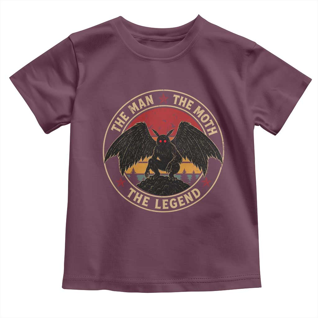 Funny Mothman The Man The Moth The Legend Toddler T Shirt Retro Folklore Creepy Cryptid TS11 Maroon Print Your Wear
