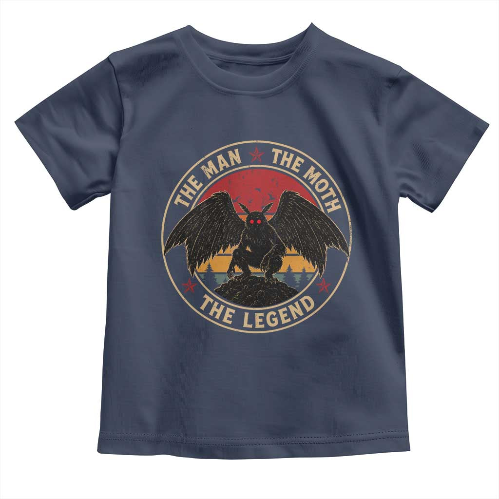 Funny Mothman The Man The Moth The Legend Toddler T Shirt Retro Folklore Creepy Cryptid TS11 Navy Print Your Wear