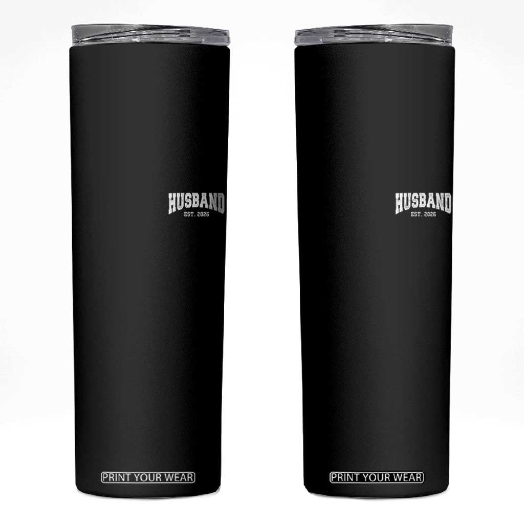 Husband Est 2026 Skinny Tumbler Just Married Couple Matching Wedding Honeymoon