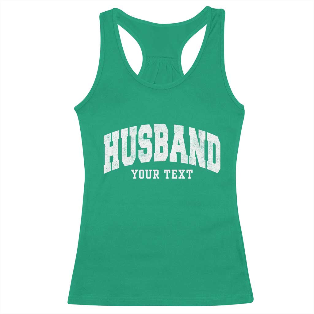 Personalized Husband Racerback Tank Top Custom Text Name Hubby Marriage Anniversary Couple Gift