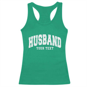 Personalized Husband Racerback Tank Top Custom Text Name Hubby Marriage Anniversary Couple Gift