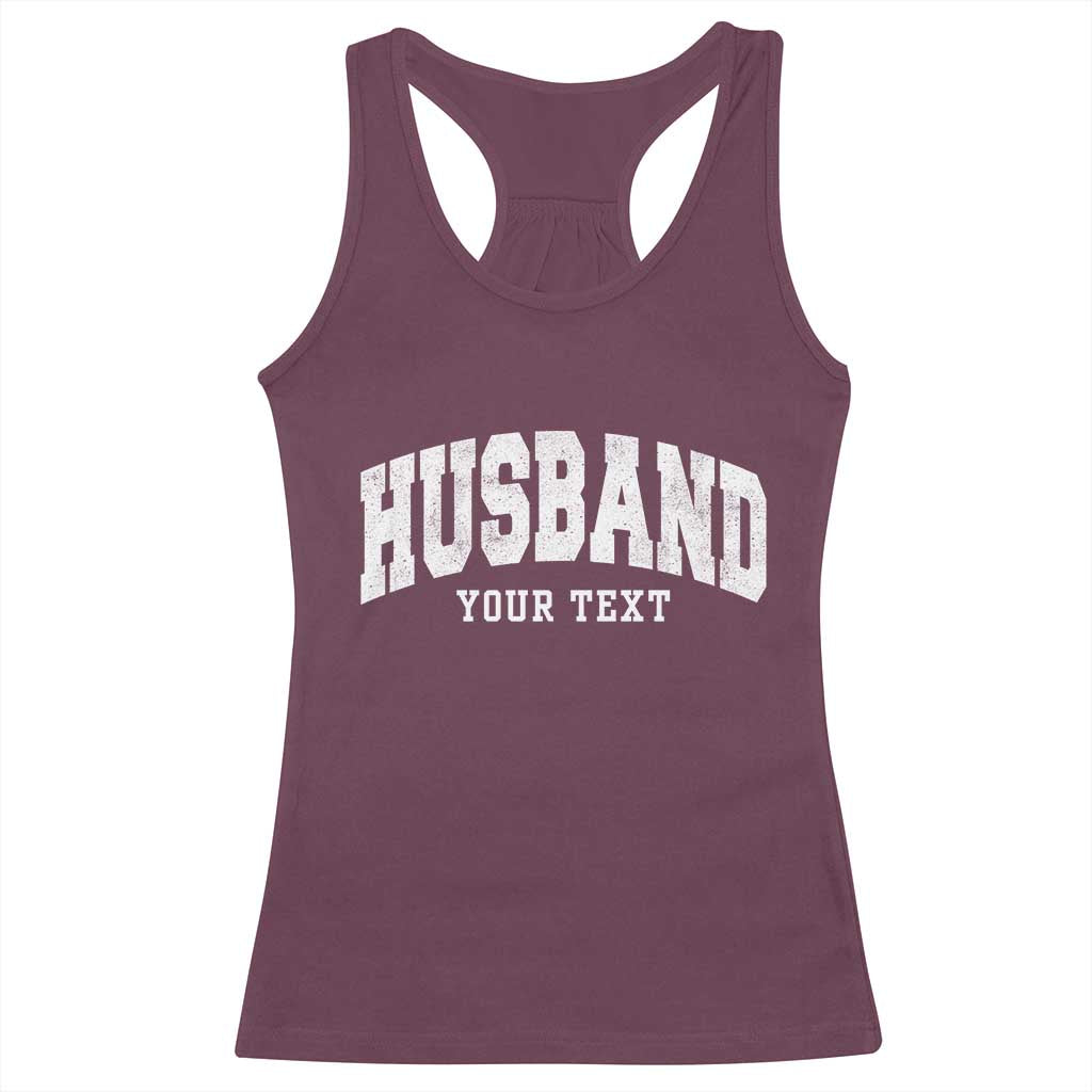 Personalized Husband Racerback Tank Top Custom Text Name Hubby Marriage Anniversary Couple Gift