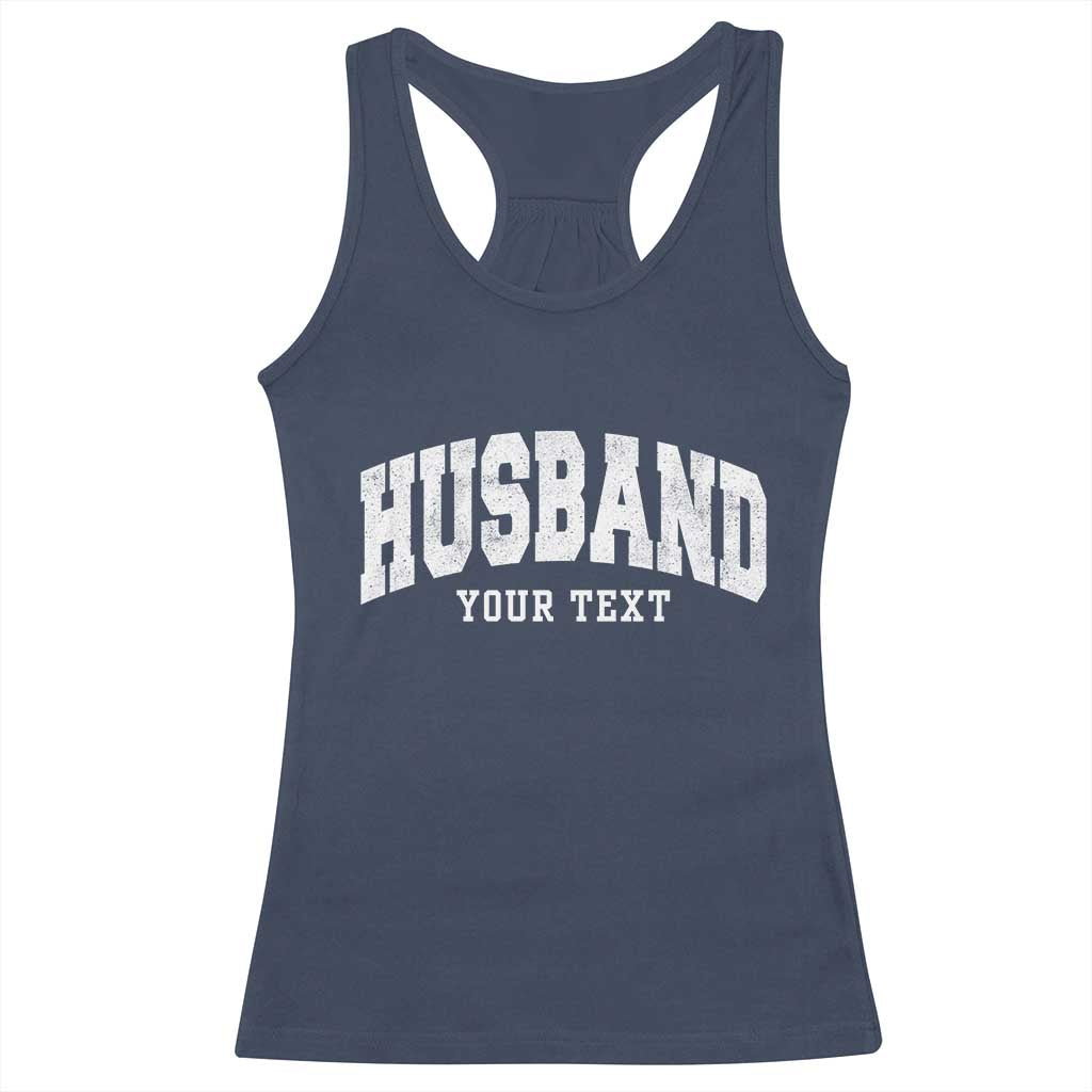 Personalized Husband Racerback Tank Top Custom Text Name Hubby Marriage Anniversary Couple Gift