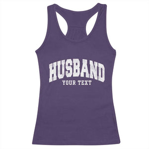 Personalized Husband Racerback Tank Top Custom Text Name Hubby Marriage Anniversary Couple Gift