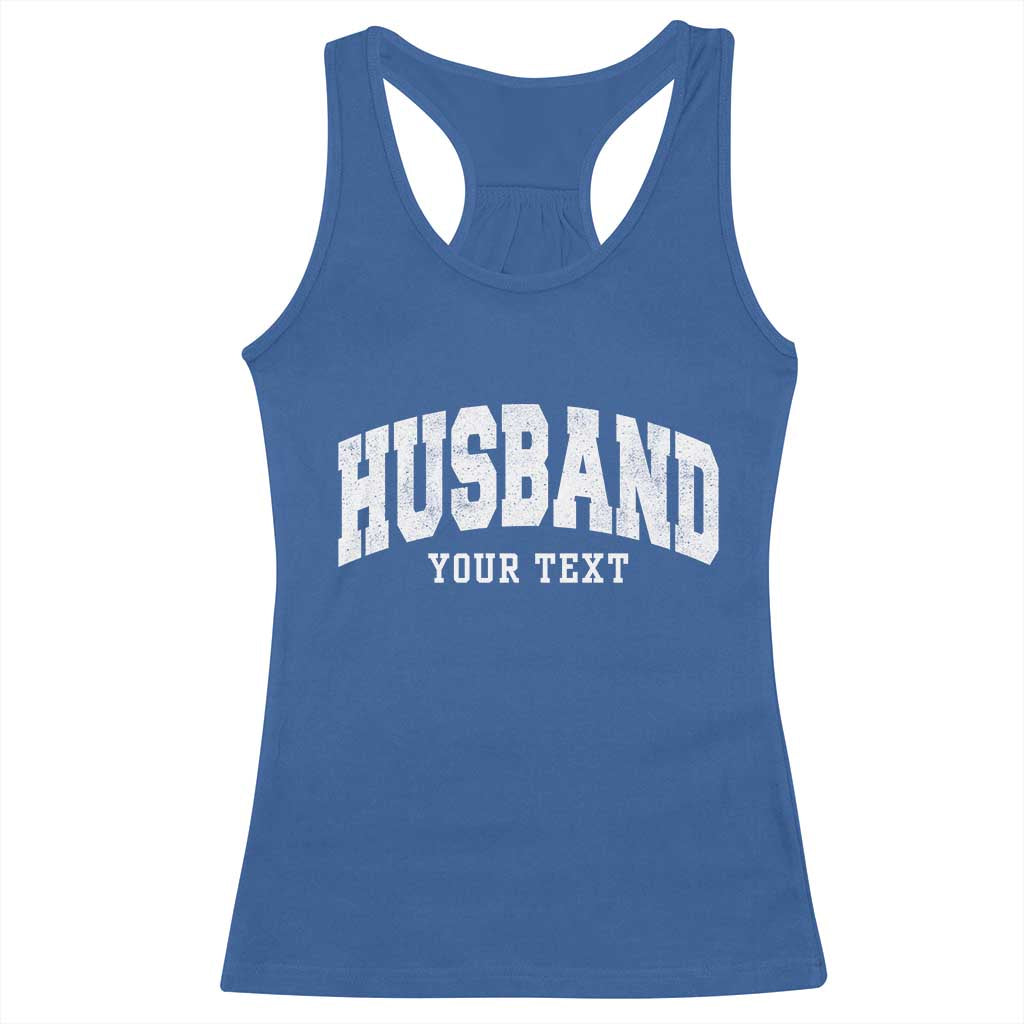 Personalized Husband Racerback Tank Top Custom Text Name Hubby Marriage Anniversary Couple Gift