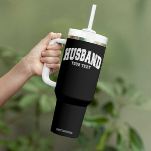 Personalized Husband Tumbler With Handle Custom Text Name Hubby Marriage Anniversary Couple Gift