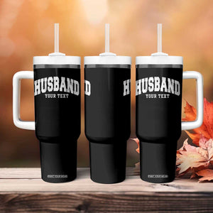 Personalized Husband Tumbler With Handle Custom Text Name Hubby Marriage Anniversary Couple Gift