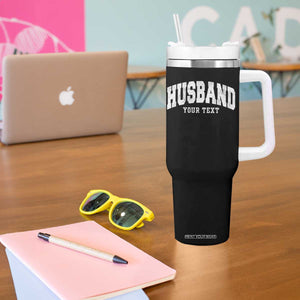 Personalized Husband Tumbler With Handle Custom Text Name Hubby Marriage Anniversary Couple Gift