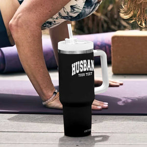 Personalized Husband Tumbler With Handle Custom Text Name Hubby Marriage Anniversary Couple Gift