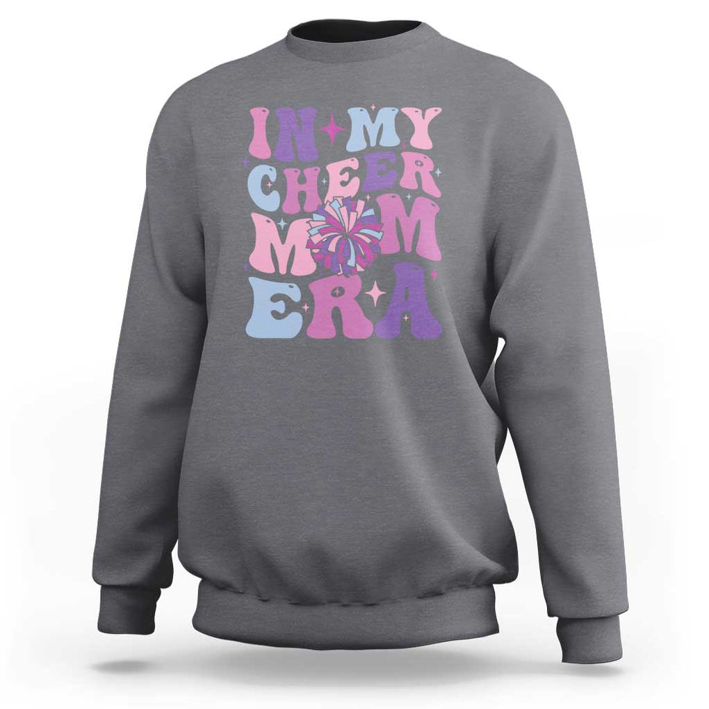 Funny Football Mom Sweatshirt In My Cheer Mom Era Cheerleader Pompom TS11 Charcoal Print Your Wear